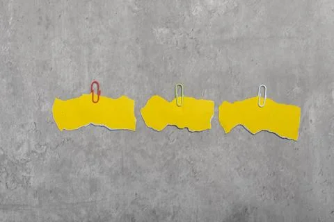 Yellow torn paper for inserting text.Copy space. Stock Photos