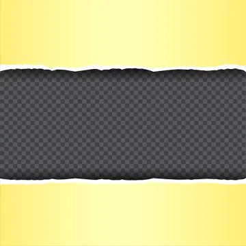 Yellow torn paper transparent background Stock Illustration