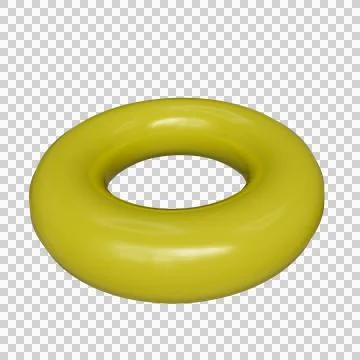 Yellow torus in perspective isolated on transparent background PNG Stock Illustration