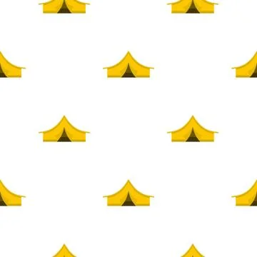 Yellow tourist tent pattern flat Illustrazione stock