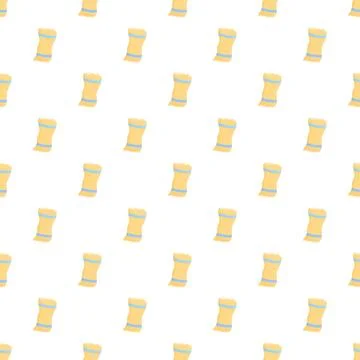 Yellow towel pattern with blue stripes and fringe Stock Illustration