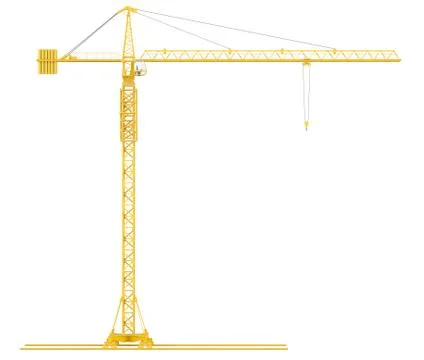 Yellow tower crane Stock Illustration