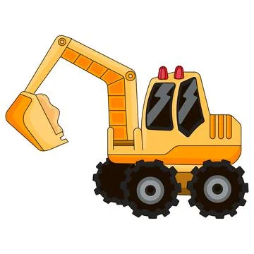 Yellow track-type excavator for construction building Stock Illustration