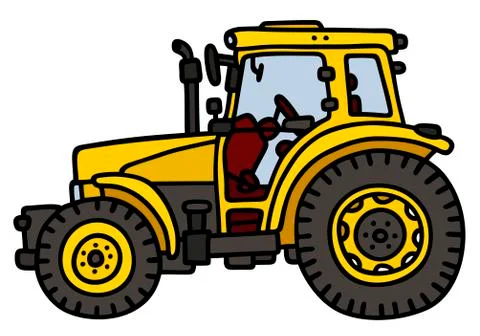 Yellow tractor Stock Illustration