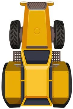 Yellow tractor in large scale Stock Illustration