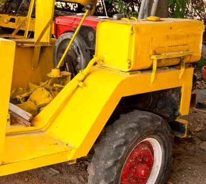 Yellow tractor Stock Photos