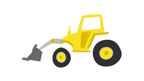 Yellow tractor rides Stock Footage 139801520