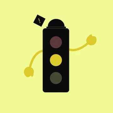 Yellow Traffic Light Stock Illustration