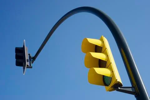 Yellow traffic light Stock Photos