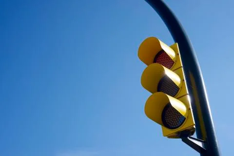 Yellow traffic light Foto stock