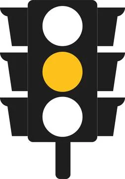 Yellow Traffic Light vector icon. Traffic signal sign. Wait signal Stock Illustration