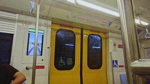 A yellow train car Stock Footage 292229441