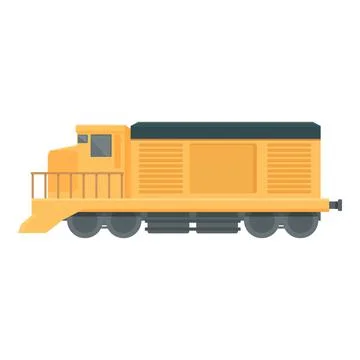 Yellow train icon cartoon vector. Cargo wagon Stock Illustration
