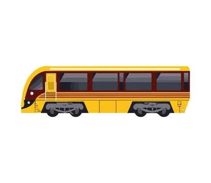 A yellow train speeding イラスト素材