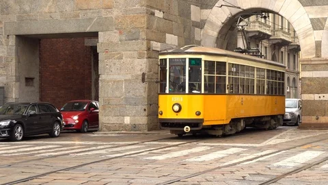 Yellow tram Video stock 104848587