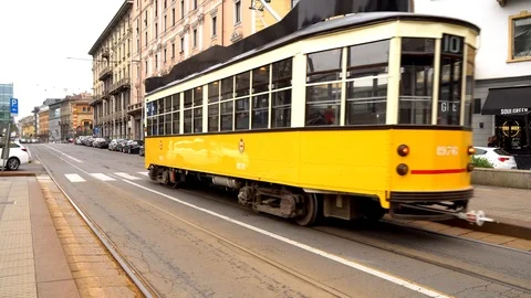 Yellow tram Stock Footage 104848609