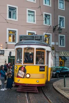 Yellow tram Stock Photos