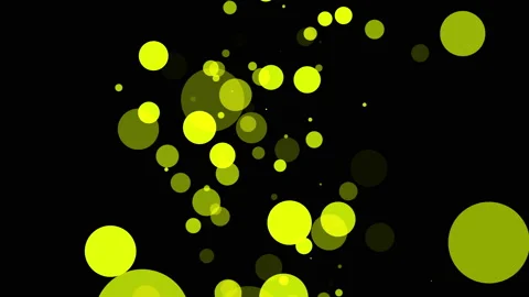 Yellow translucent particles slowly moving on a dark background. abstract animat Stock Footage 97166678