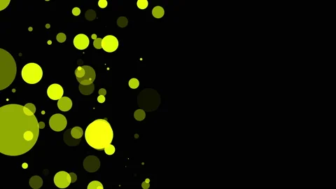 Yellow translucent particles slowly moving on a dark background. abstract animat Stock Footage 97166739