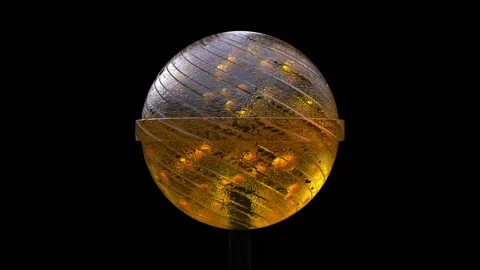 Yellow transparent candy on a stick rotates on a black background. Seamless loop Stock Footage 144016560