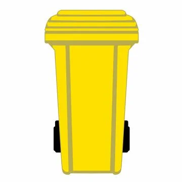 A yellow trash can Stock Illustration