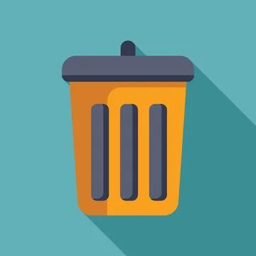Yellow trash can throwing away garbage illustration Stock Illustration
