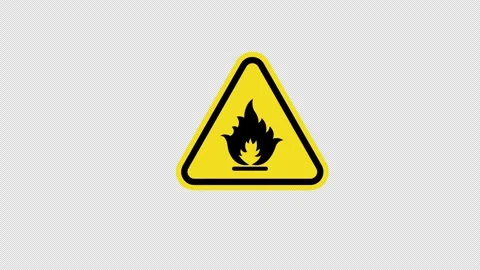 Yellow triangle Caution flammable warning sign icon concept animation with .. Stock Footage 270157449