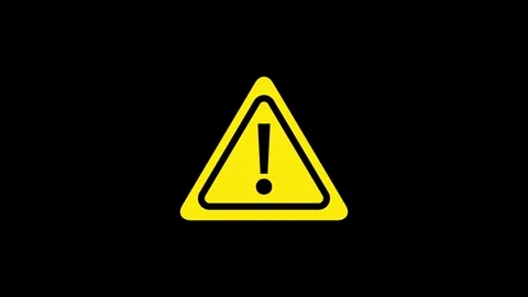 Yellow Triangle caution signal Warning icon animation Stock Footage 320247169