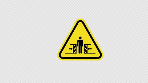 Yellow triangle Caution warning Crushing Symbol Sign icon concept animation.. Stock Footage 270158778