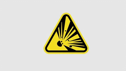 Yellow triangle Caution warning Warning Explosives Symbol Sign icon concept.. Stock Footage 270159055