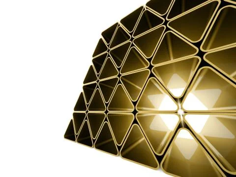 Yellow triangle elements on white background Stock Illustration