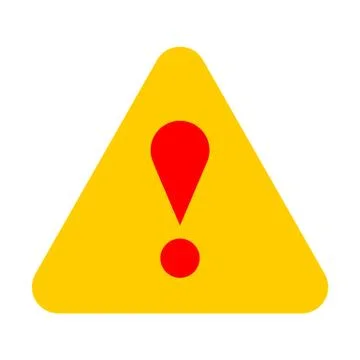 Yellow triangle exclamation mark icon warning sign Stock-Illustration