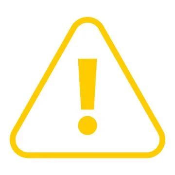 Yellow triangle exclamation mark icon warning sign Illustrazione stock