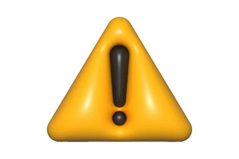 A yellow triangle with an exclamation point symbol inside Stock Illustration