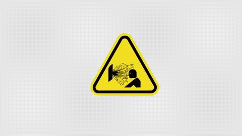 Yellow triangle Explosion Release of Pressure Symbol Sign Caution Pressuriz.. Stock Footage 270157313