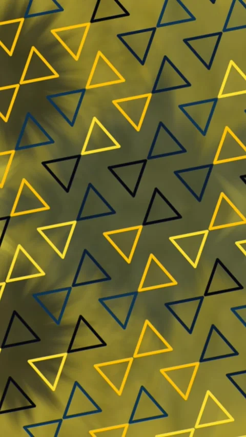 Yellow Triangle Grid Loop Smoky Geometric Abstract Motion Background Stock Footage 342986506