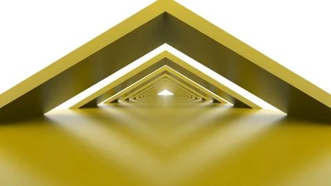 Yellow Triangle Loop Abstract Architectural Background Tunnel Stock Footage 107847651
