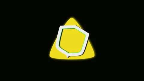 Yellow Triangle with Shield Icon and Protect Text protection security. Prot.. Stock Footage 321451260