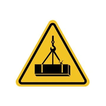 Yellow triangle signboard fall over warning Stock Illustration