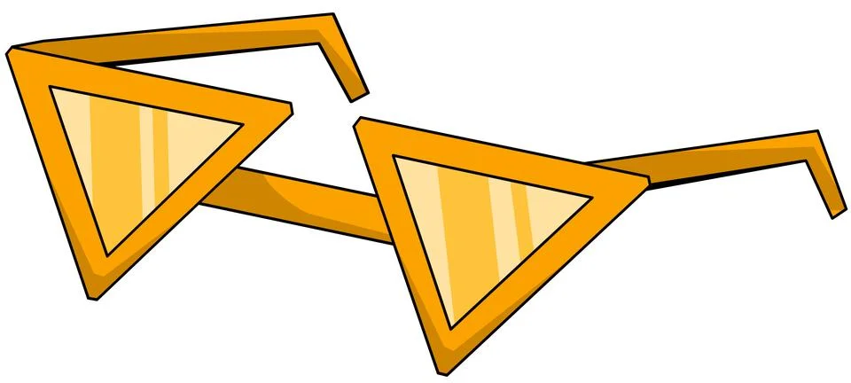 Yellow Triangle Sunglasses On White Background Illustration Illustrazione stock