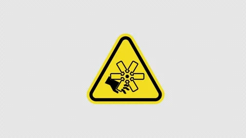 A yellow triangle warning Caution Hand C... | Stock Video | Pond5