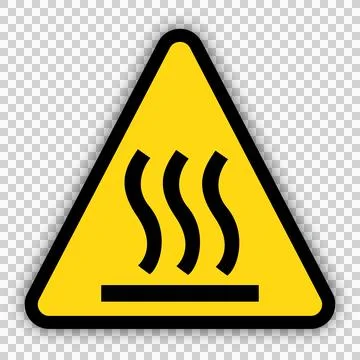 Yellow triangle warning sign for hot surface イラスト素材