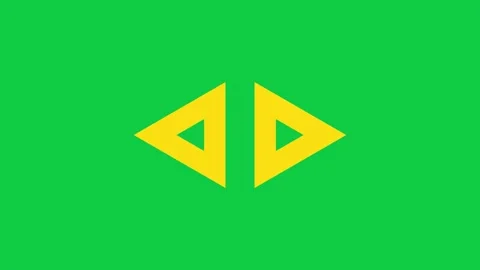 Yellow triangles pointing outward and expanding on green screen Vídeo Stock 348305534