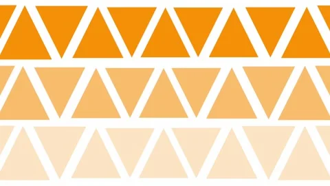 Yellow triangles repeating in bright symmetrical geometric pattern Stock Footage 318502674