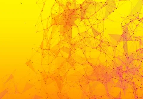 Yellow triangular grid in futuristic technology style on light background 스톡 일러스트