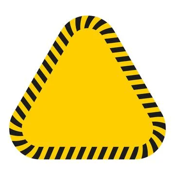 Yellow triangular hazard warning sign with striped caution border 库存插图