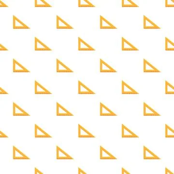 Yellow triangular rulers seamless pattern for education background Stock Illustration