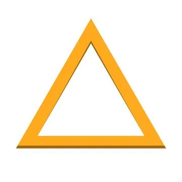 Yellow triangular shape icon. Vector. Stock Illustration