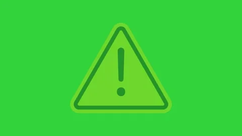 Yellow triangular warning with a black exclamation mark on white background Stock Footage 339676884