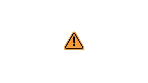 Yellow triangular warning sign with a animation black exclamation mark on a.. Stock Footage 321996877